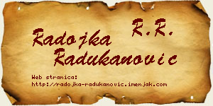 Radojka Radukanović vizit kartica